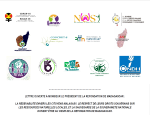 LETTRE OUVERTE À MONSIEUR LE PRÉSIDENT DE LA REFONDATION DE MADAGASCAR :